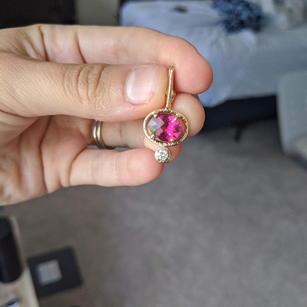 Pink tourmaline pendant